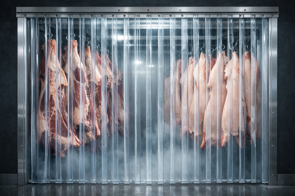 Meat Cooler Strip Curtain Flap Door Kit Vinyl — NSF USDA Approved