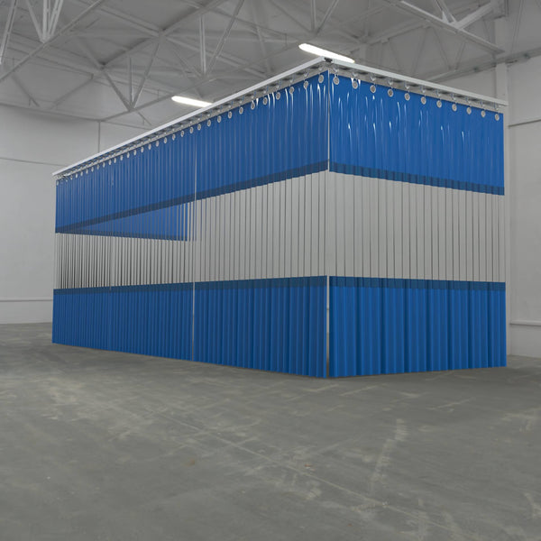 Clear vision panel set into a curtain wall