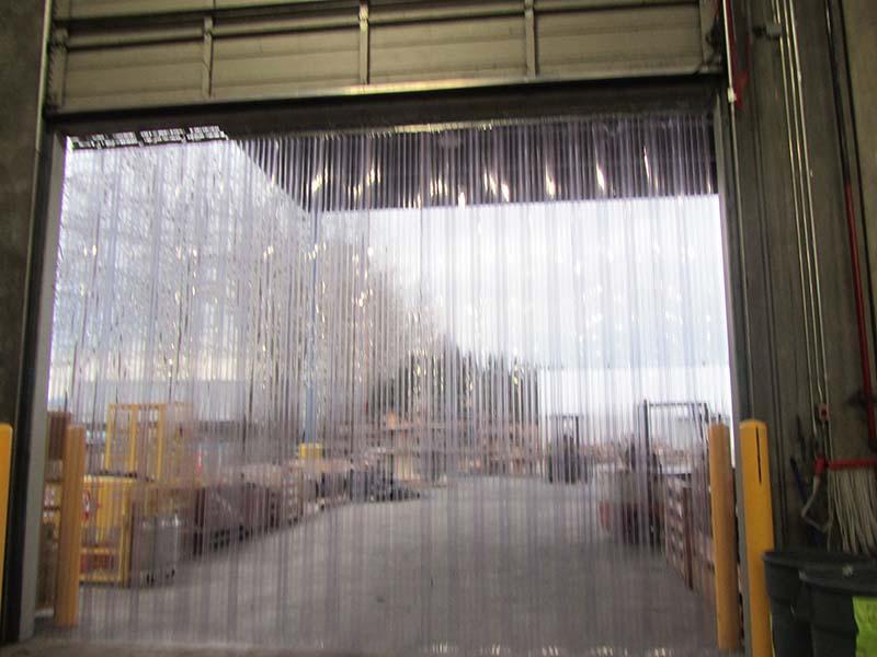 Vinyl / PVC Strip Door Curtain Ribbed Clear 48 in. Door Width x 150 in. Door Height - 8 in. Strip Width - 100% Overlap Universal Header or Wall Mount Hanger Complete Plastic Strip Door Install Kit