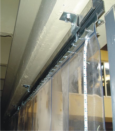 Strip Curtain Door Kit - Complete Door Curtain with Sliding Track Hardware